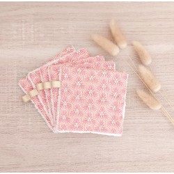 Lingettes lavables japon rose